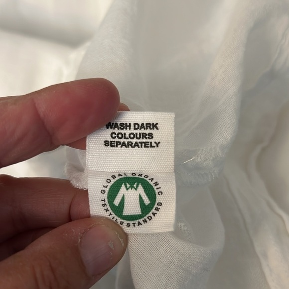 LOVE SHACK BY ANOUSKA WHITE ORGANIC COTTON MINI DRESS SIZE MEDIUM - Picture 14 of 16